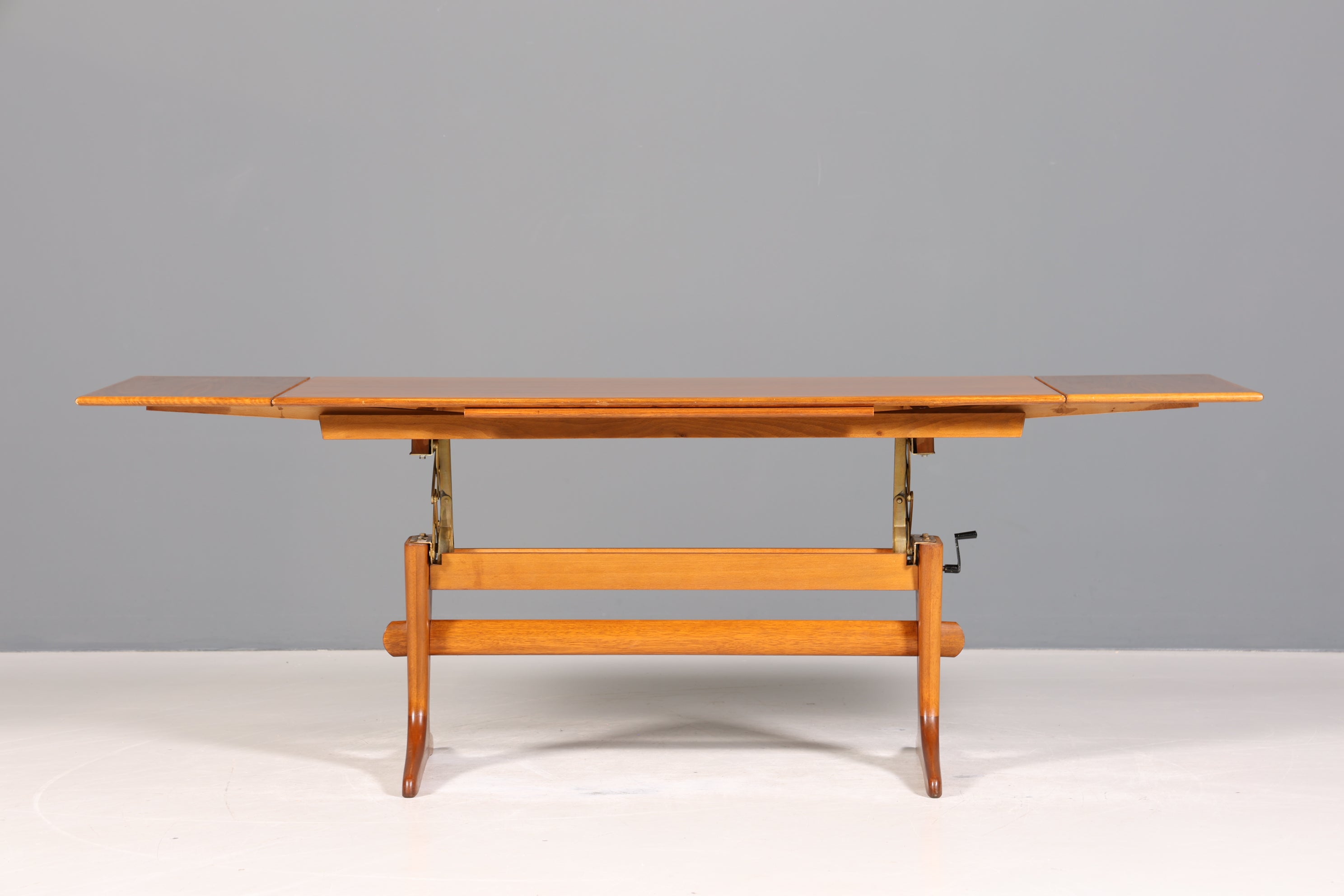 Wunderschöner Mid Century Couchtisch Teak Danish Retro Ablagetisch ausziehbarer höhenverstellbar Vintage Coffee Table 70er Jahre Wohnzimmertisch