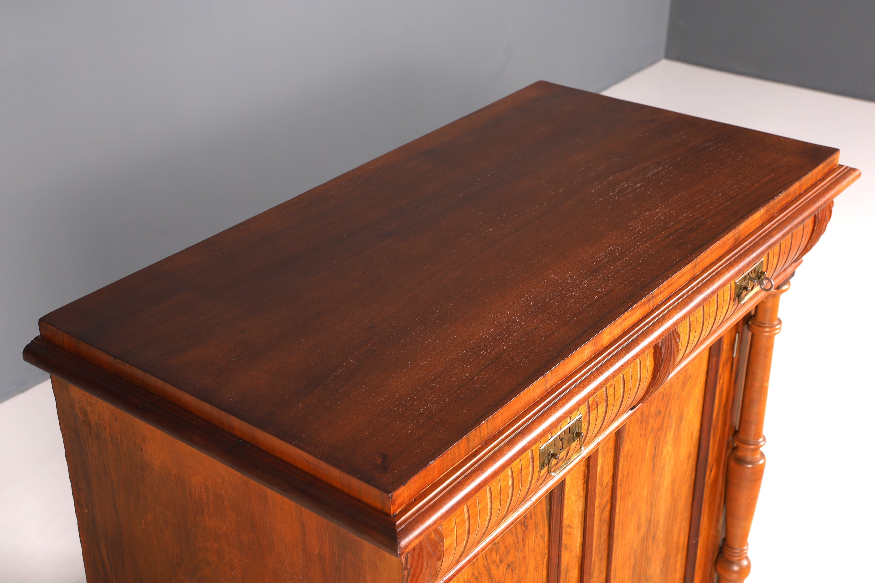 Traumhafter Gründerzeit Schrank Louis Philippe Vertiko Antik Highboard Kommode