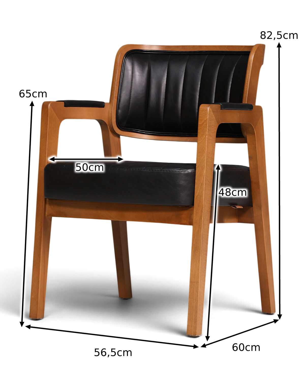 Noble armchair "LIMA" dining room chair with wickerwork black leather armchair kitchen chair upholstered chair