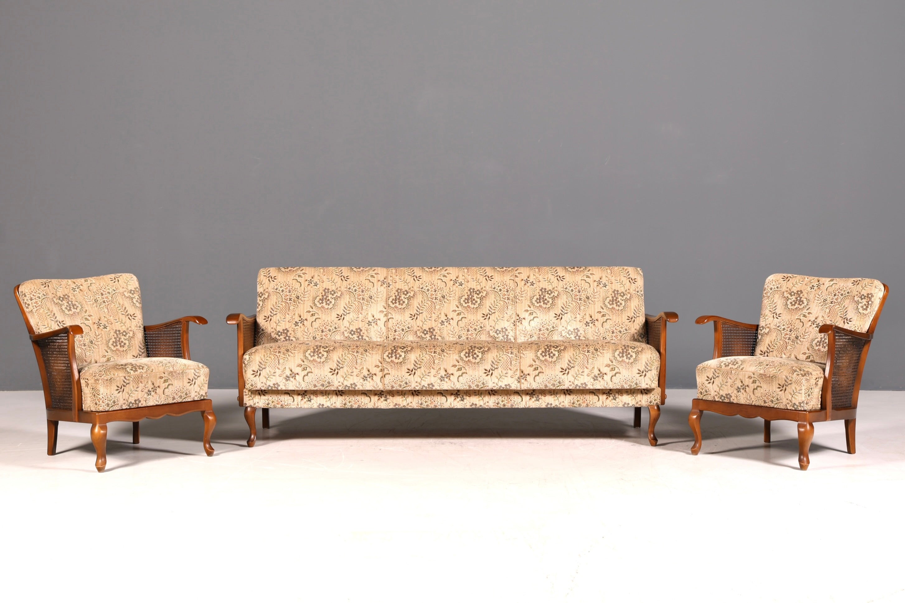 Wunderschöne Chippendale Couch Sofa 3-Sitzer Gästebett Polstersofa Antik Stil Wiener Geflecht Schlafsofa Wohnzimmer Lounge