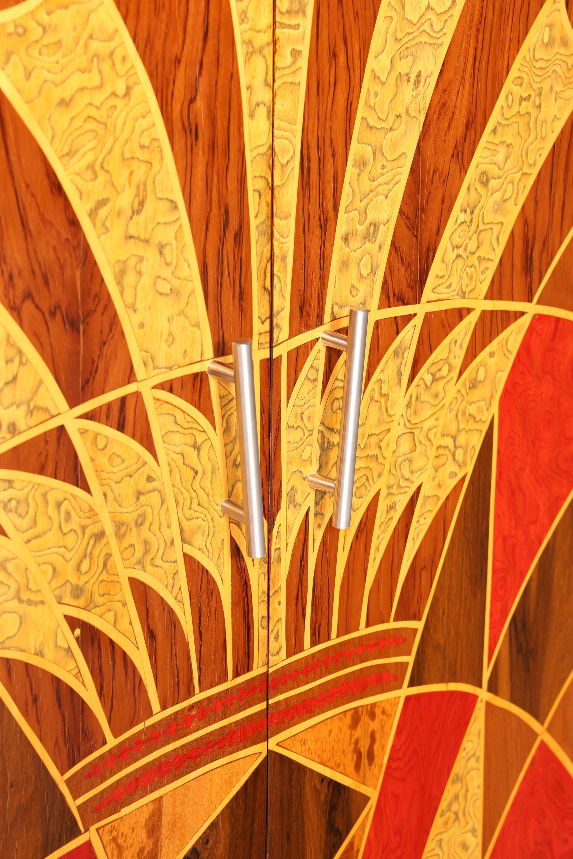 Art Deco Stil Highboard Schrank Kommode Vertiko Cabinet Sun