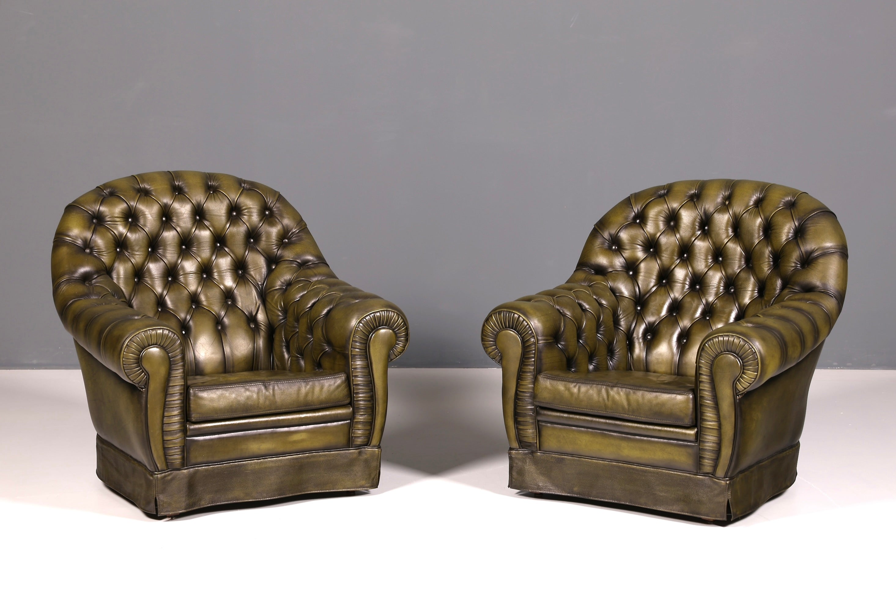 Stilvoller Original Chesterfield Sessel Englischer Armlehnsessel Echt Leder Herrensessel UK