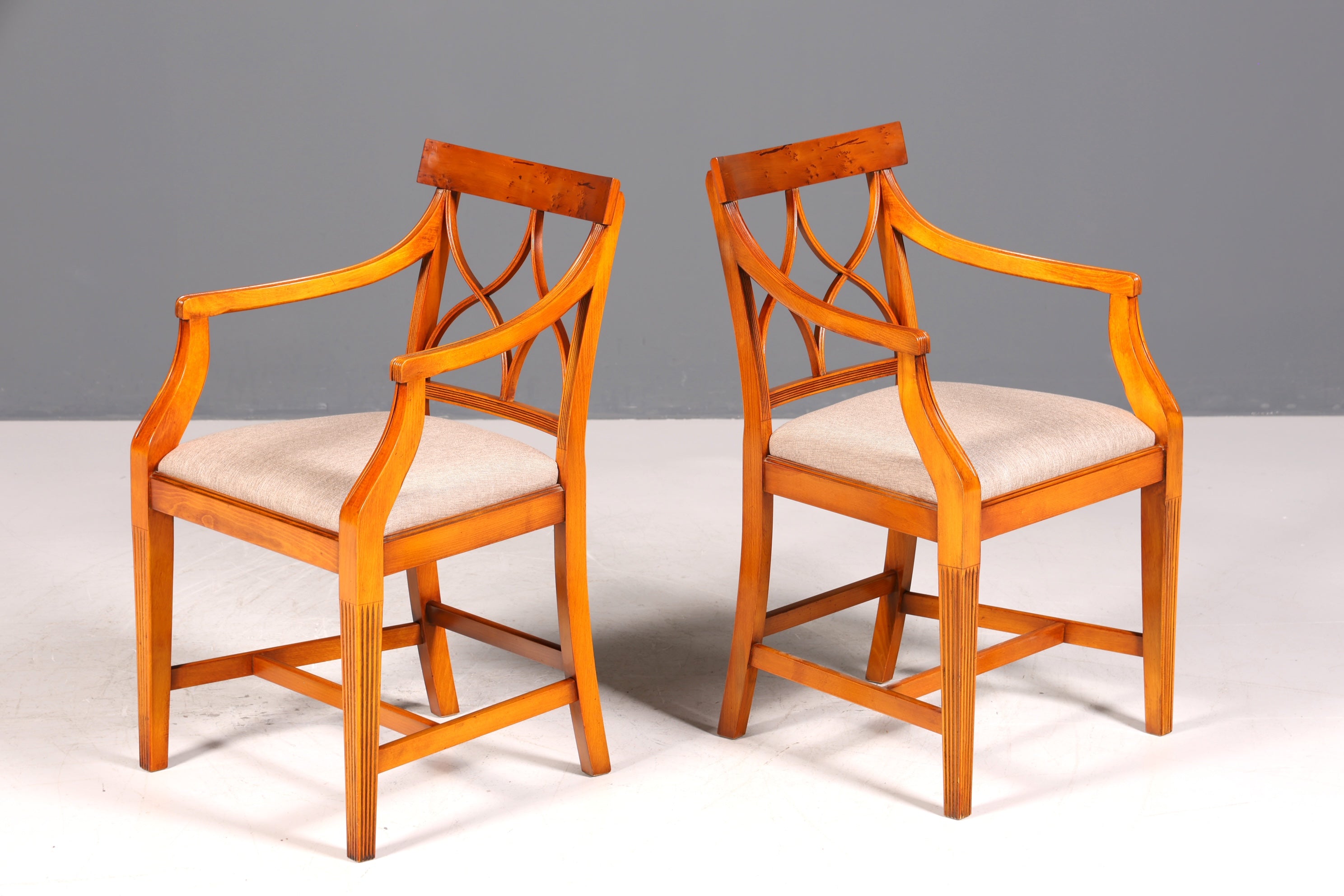 Beautiful Bevan Funell Chair Armchair English Yew Reprodux Antique Secretary Chair UK Upholstered Chair 2 of 2