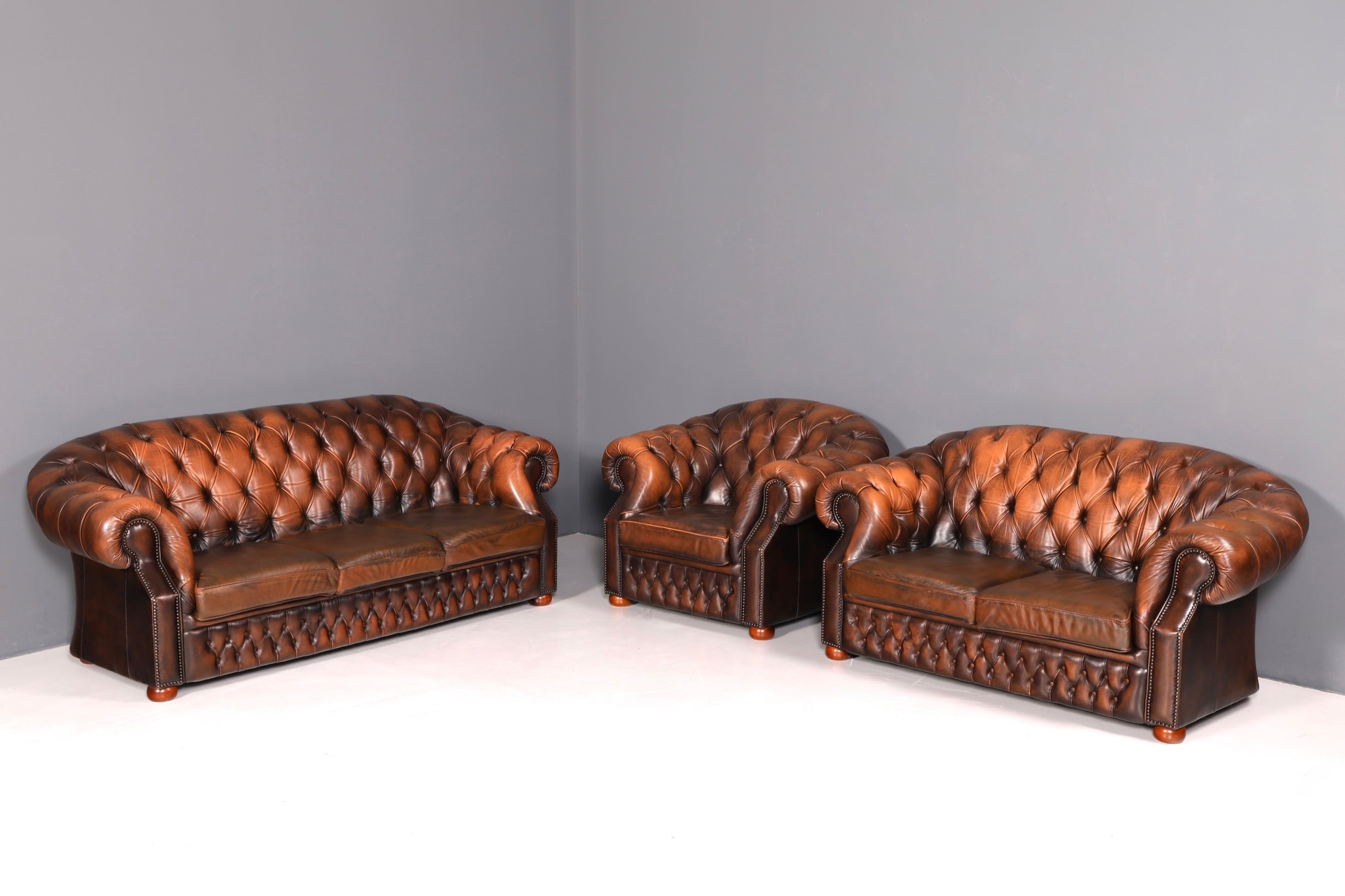 G154 Finish cm Wunderschönes Original Chesterfield Centurion Sofa 3- Sitzer echt Leder Couch (Kopie)
