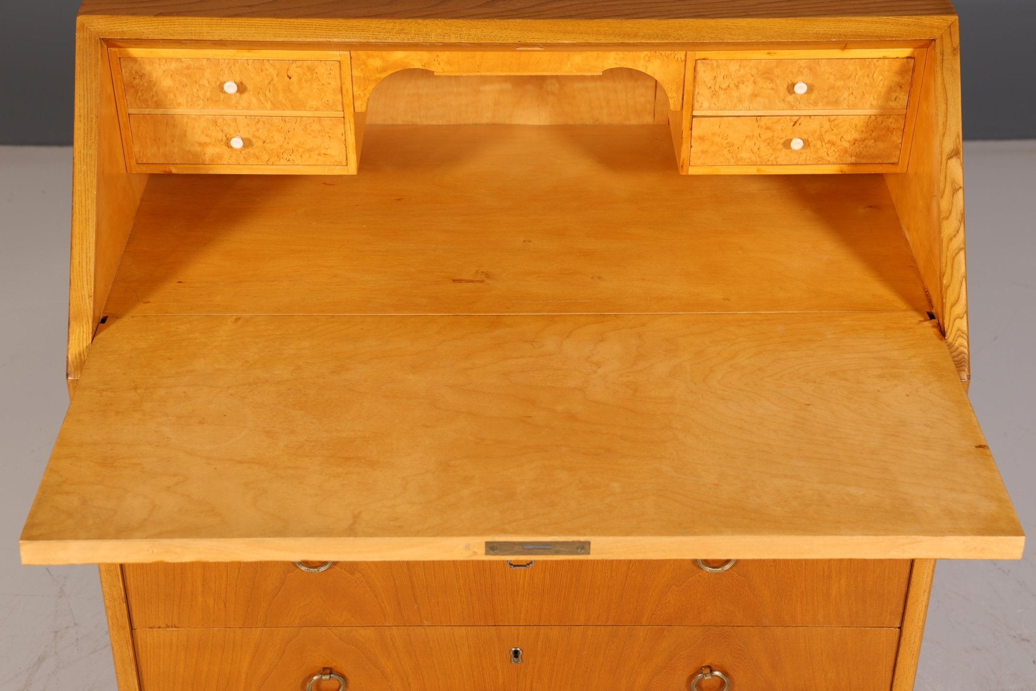 Schlichter Mid Century Sekretär Danish Design Retro Büro Schrank Vintage Büro Kommode