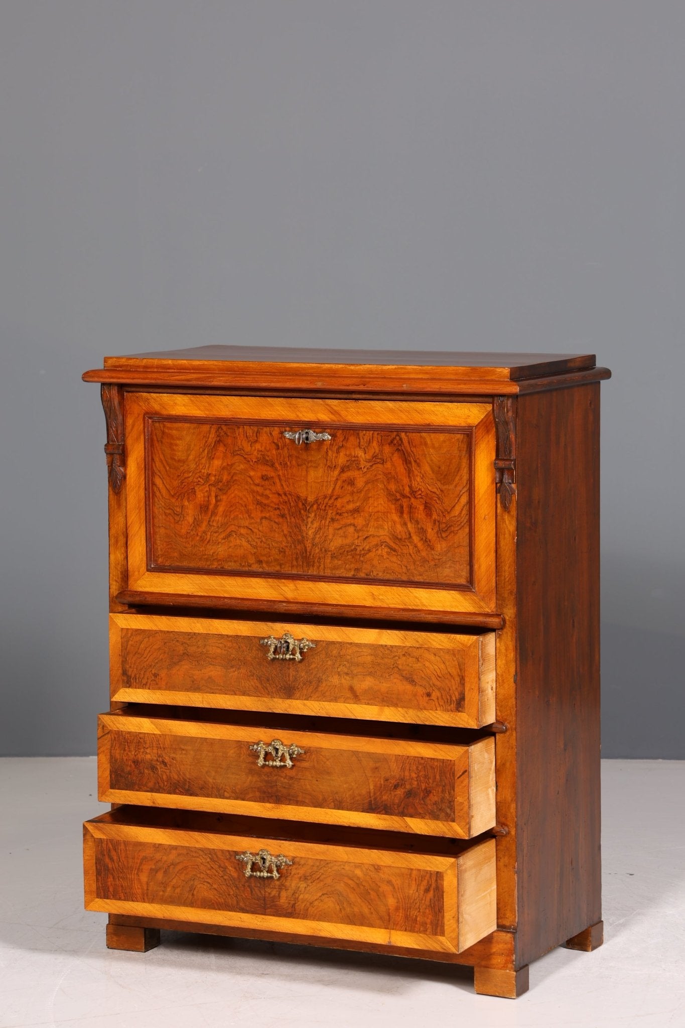 Stilvoller Gründerzeit Sekretär Vertiko Highboard Louis Philippe Kommode um 1880