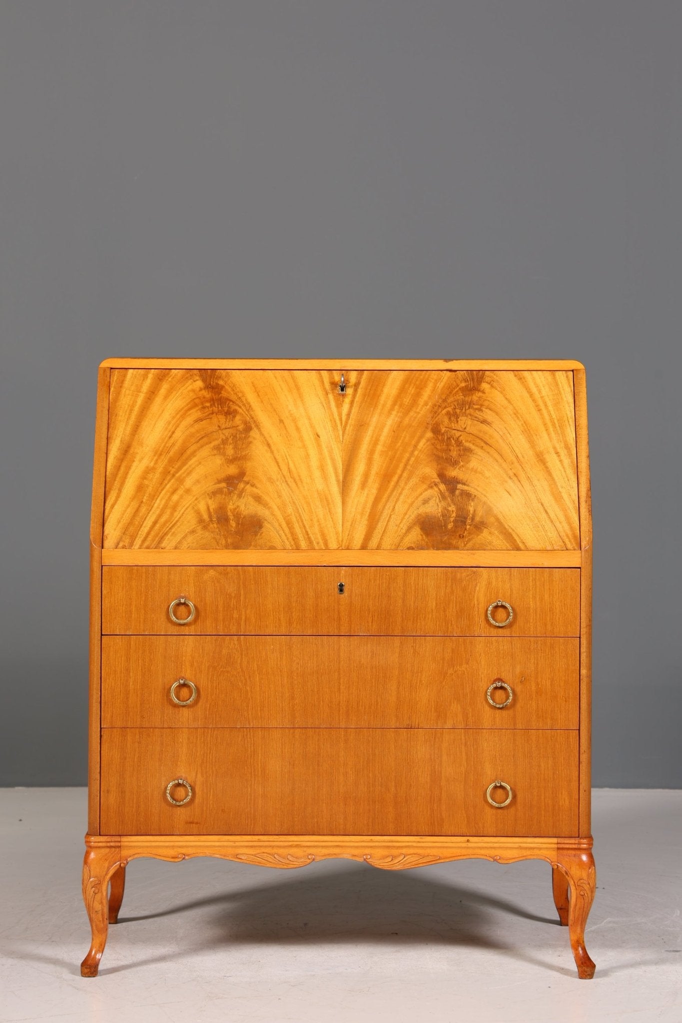 Stilvoller Sekretär um 1930 Büro Kommode Kirschholz skandinavischer Sekretär