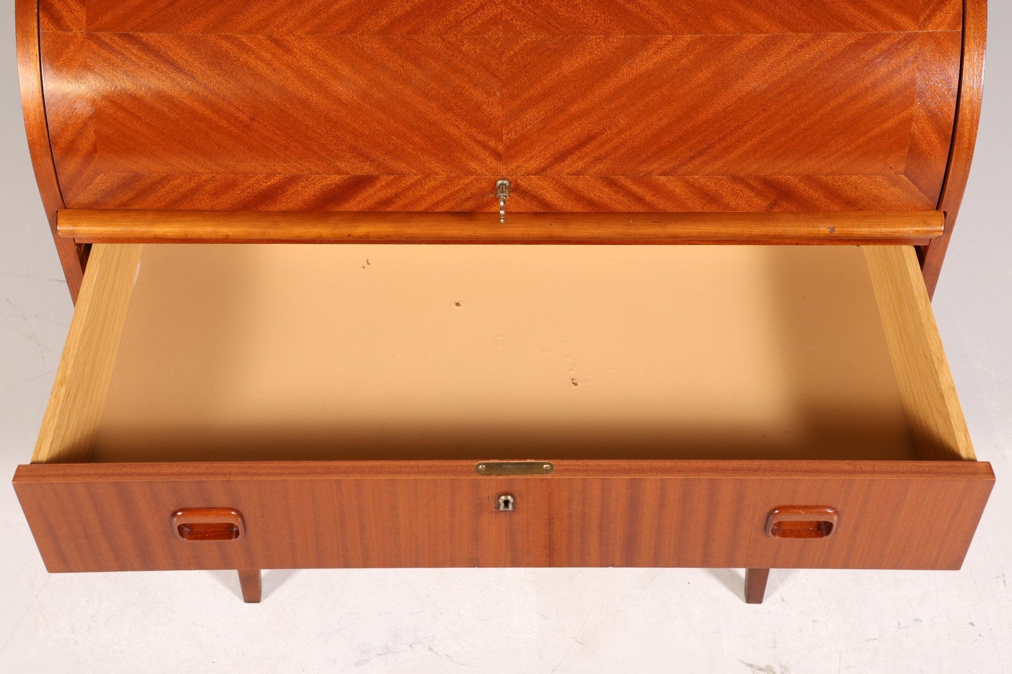 Wunderschöner Mid Century Rollladen Sekretär Danish Design Schreibtisch echt Holz Schrank