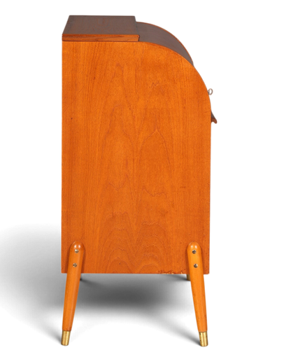 Wunderschöner Mid Century Rollladen Sekretär Schreibkommode Büro Schrank Vintage 60s Holz