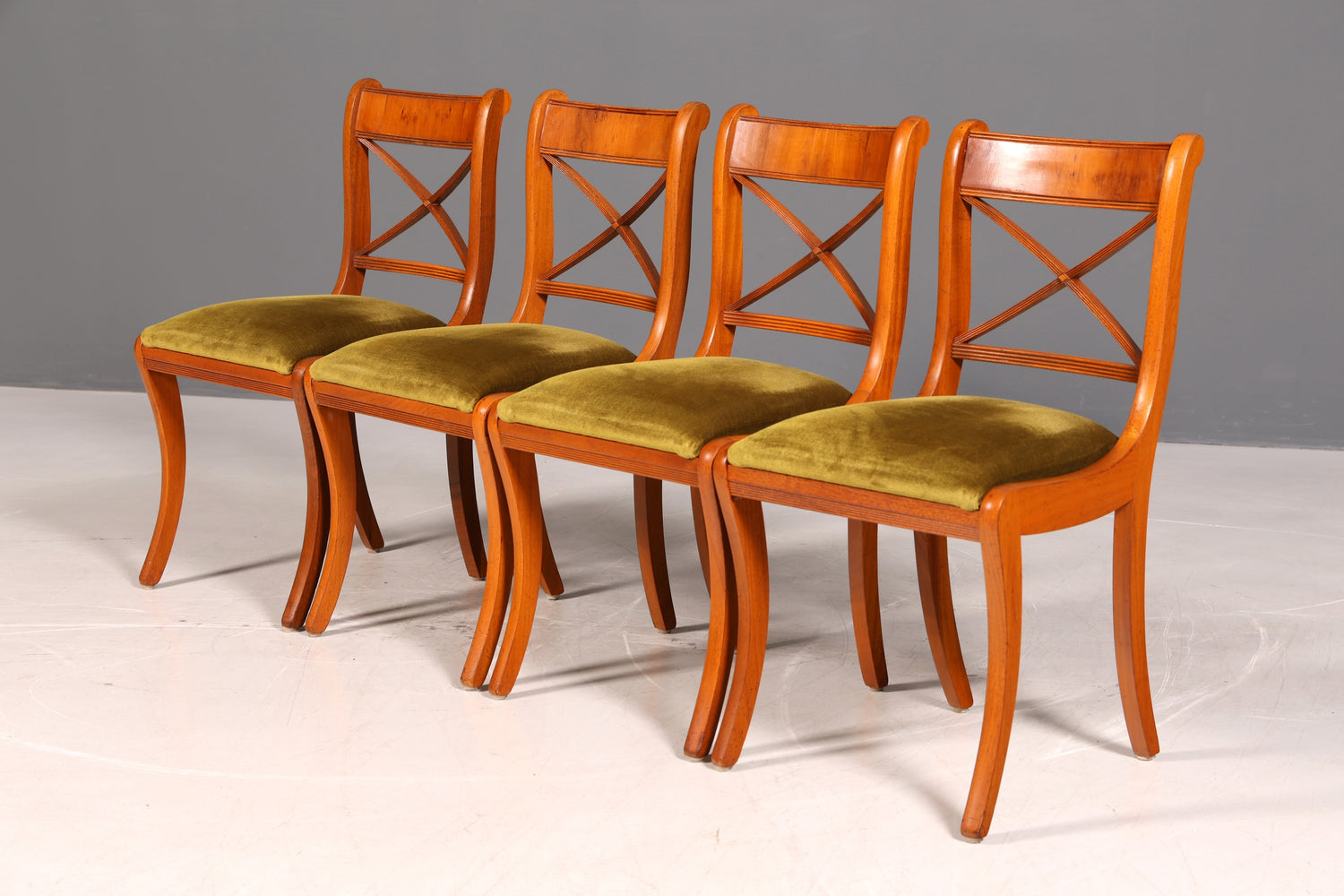G789 Finish 4x Edle Englische Stühle Englisch Dining Chairs Antik 60er Jahre Regency Küchenstühle Stuhlset (Kopie 2)