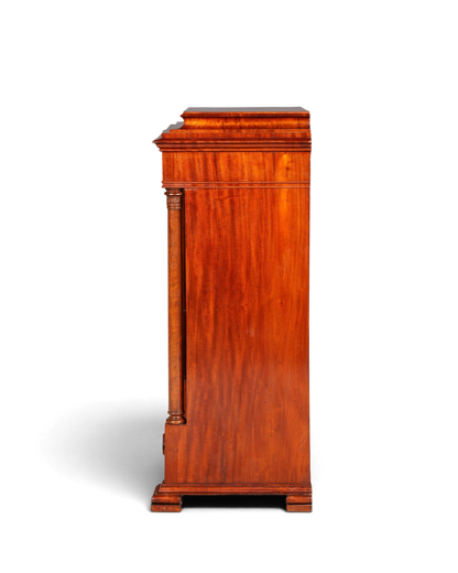 Hauptstadt Möblerei Biedermeier Sekretär aus massivem Echtholz im Louis-Philippe-Stil, Seitenansicht