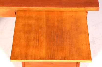 Beautiful Bauhaus-style roll-top desk, mid-century modern, real wood office table