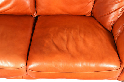 Beautiful Chesterfield design sofa, English genuine leather couch, cognac lounge sofa
