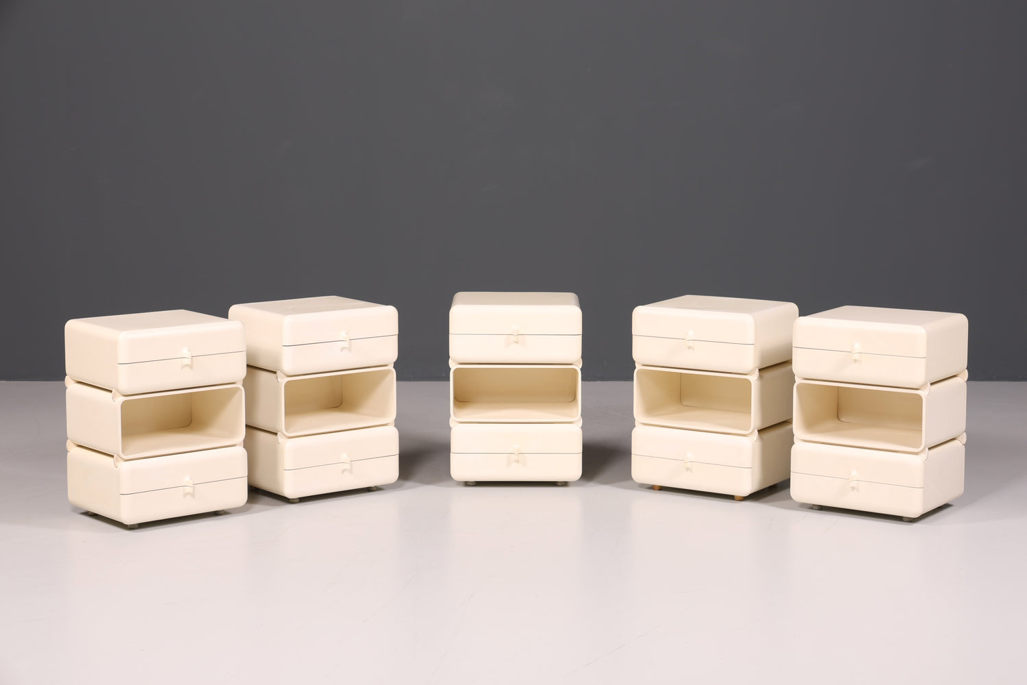 Seltene Mid Century Kommode Space Age Module Nachttisch Design Frankreich Vintage Schubladenkommode 1 von 5