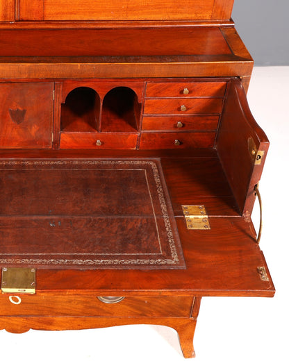 Wunderschöner Englischer Aufsatzsekretär Antik Sekretär Bücherschrank Vitrine Mahagoni Büro Schreibschrank UK