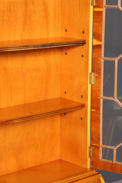 G011 Finish cm, Stilvoller Englischer Sekretär Büro Aufsatzsekretär Eibe Antik Stil Vitrinen Schrank UK