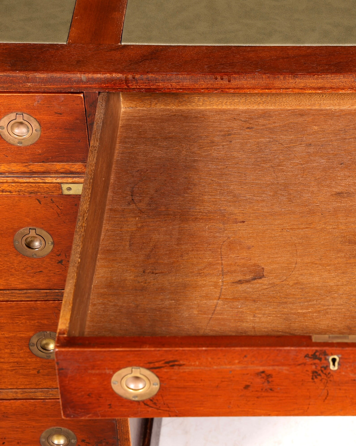Edler Maritimer Schreibtisch Englischer Military Chest Bürotisch Office Table