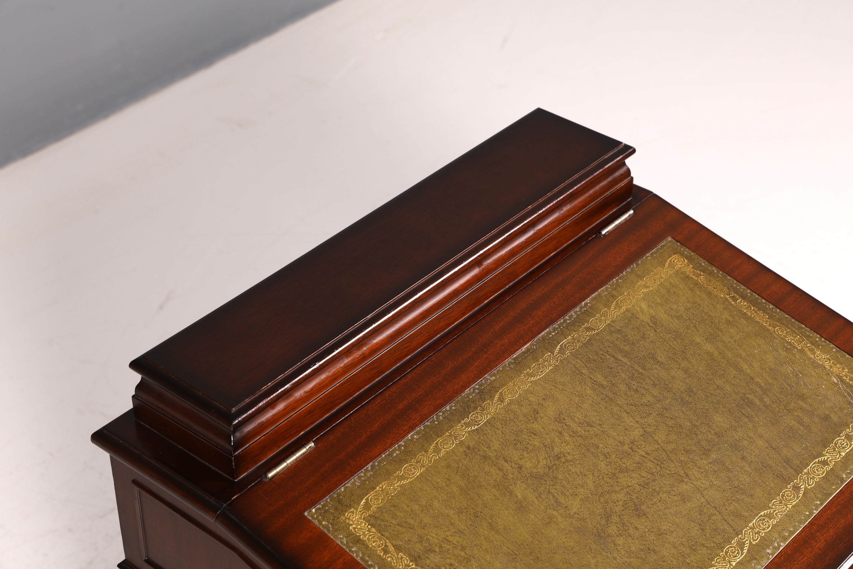 Wunderschöner Englischer Davenport Schreibtisch Desk Sekretär Lederauflage Kommode