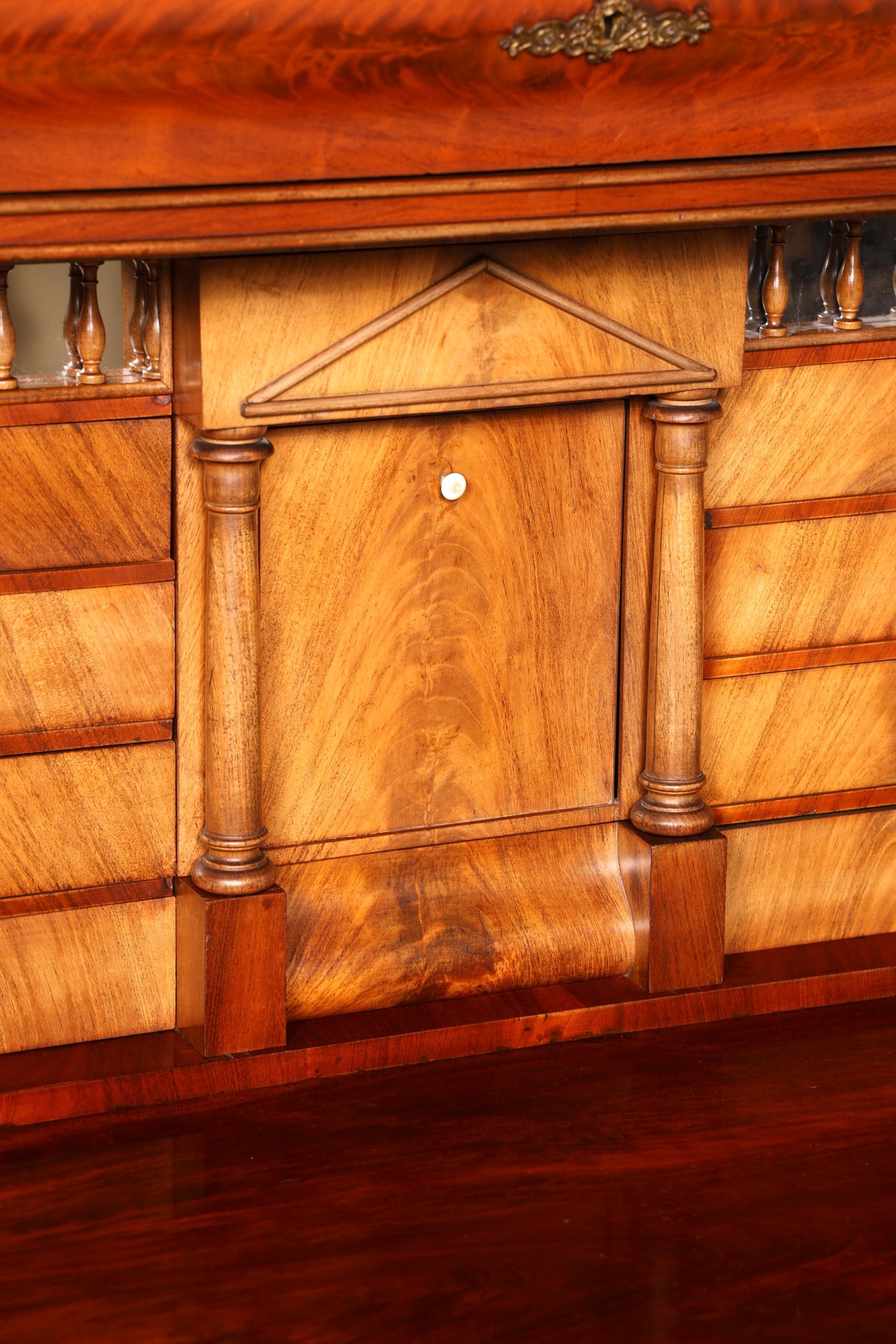 Beeindruckender Biedermeier Sekretär Louis Philippe Vertiko Antik Kommode Schreibkommode Office Desk