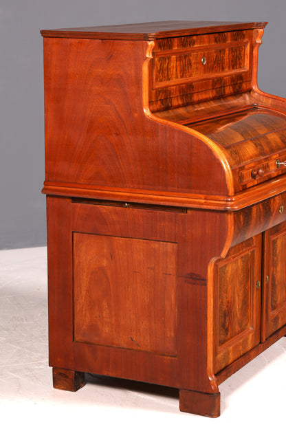 G272 Finish cm Beeindruckender Louis Philippe Sekretär Antik Rollladen Sekretär Schreibtisch Nussbaum Aufsatzsekretär (Kopie)