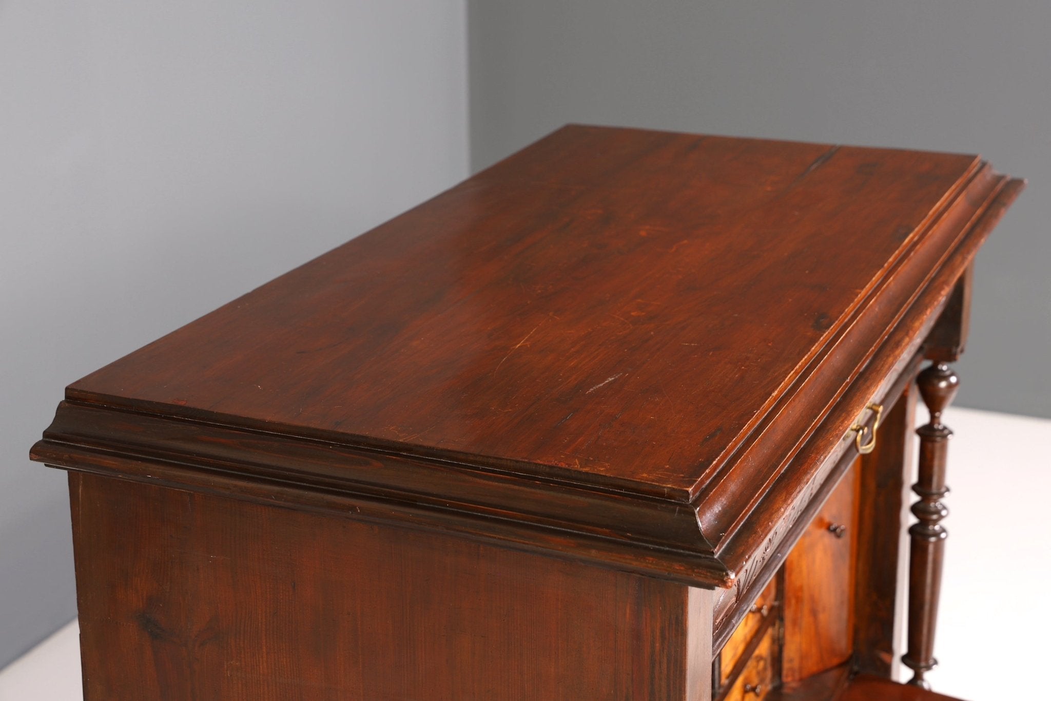 Wunderschöner Gründerzeit Sekretär Vertiko Nussbaum Highboard Louis Philippe Kommode Sekretär Schrank um 1880
