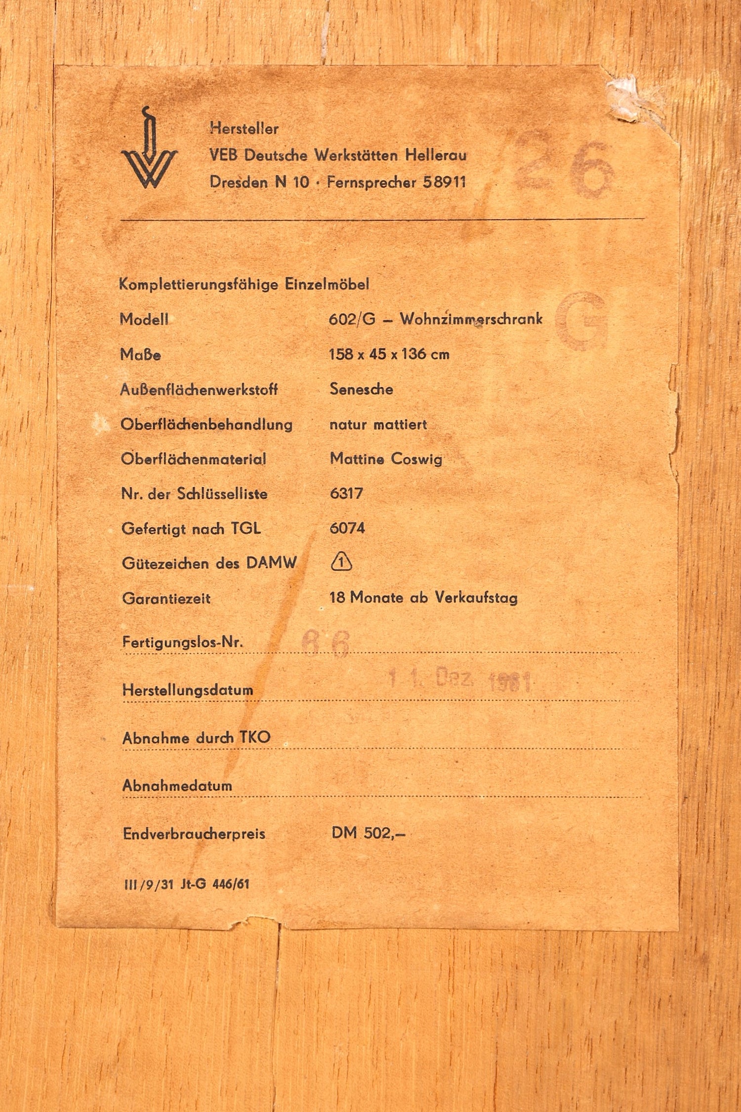 F891 Finish cm Traumhafter Mid Century Highboard Retro Vitrine 60er Jahre Schrank Kommode