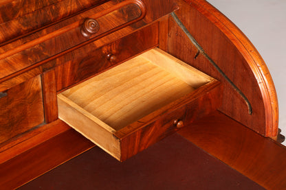 G272 Finish cm Beeindruckender Louis Philippe Sekretär Antik Rollladen Sekretär Schreibtisch Nussbaum Aufsatzsekretär (Kopie)