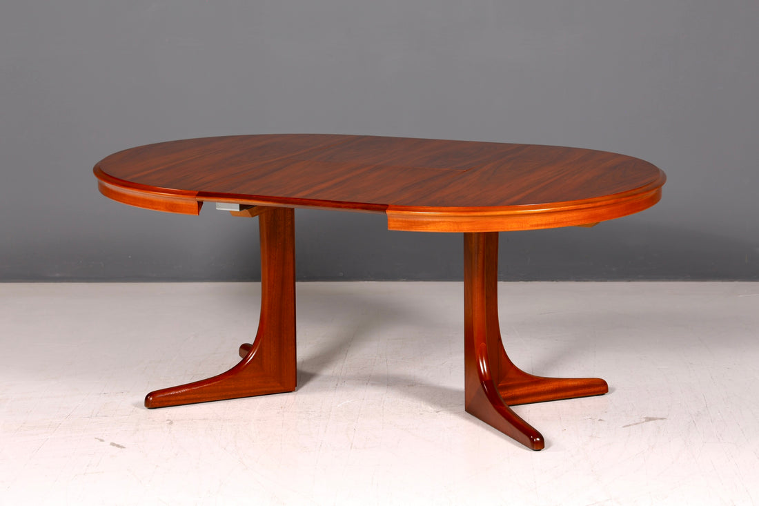 Beautiful Mid Century Round Extendable Dining Table Real Wood Vintage Table Retro Danish Design Kitchen Table Dining Room Table
