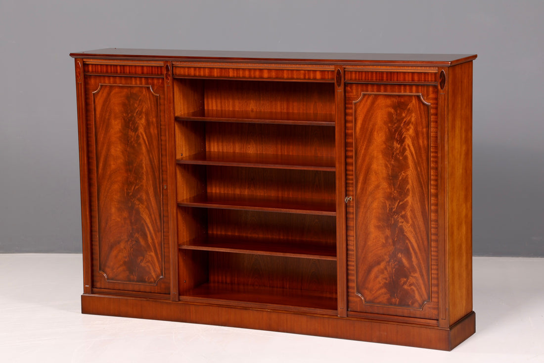 Beautiful Heldense Bookcase, Mahogany, English-Style Shelf, Bookshelf, Book Storage, Antique, Vintage