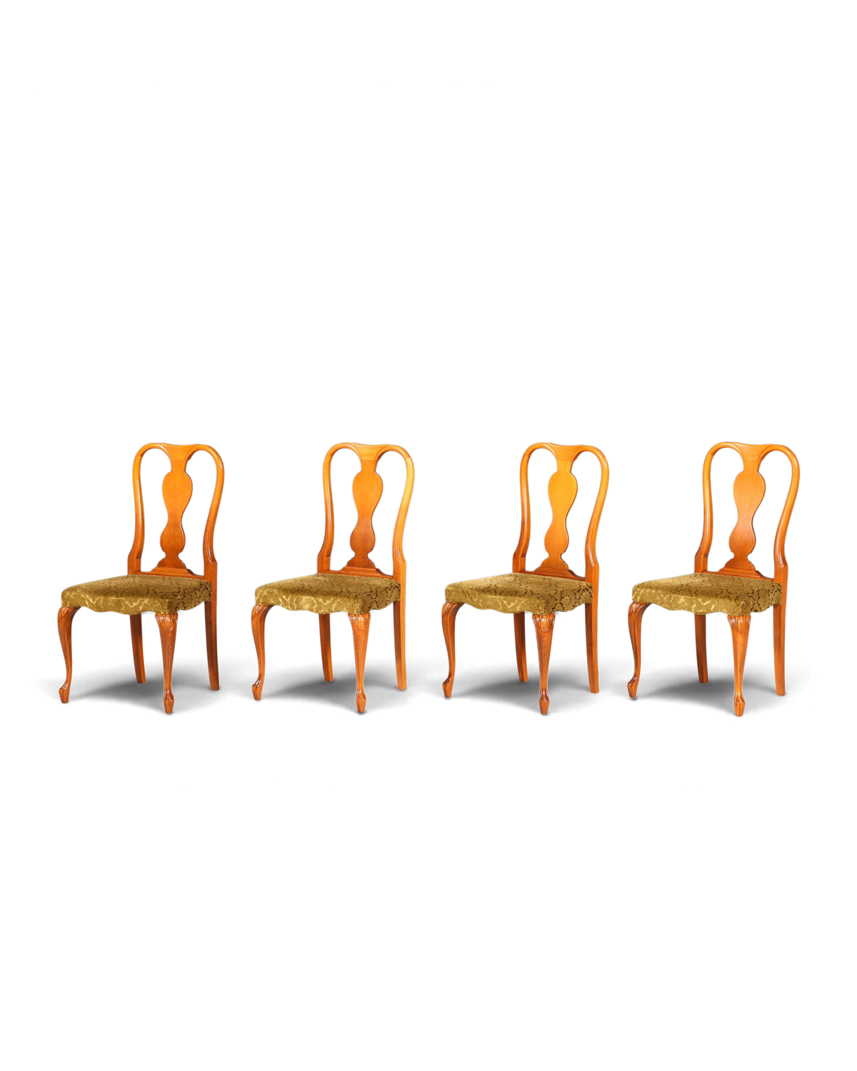 4x Wunderschöne Chippendale Stühle Barock Stil Stuhlset Polsterstuhl Set Küchenstühle Esszimmer Stühle