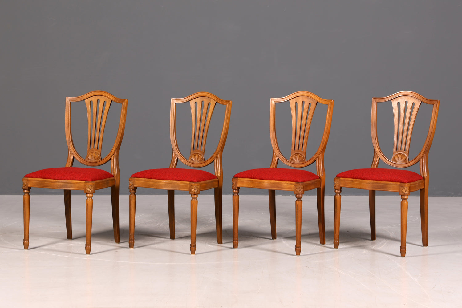 Wunderschöne 4er Set Englische Stühle Regency 60er Jahre Dining Chairs Antik Polsterstühle
