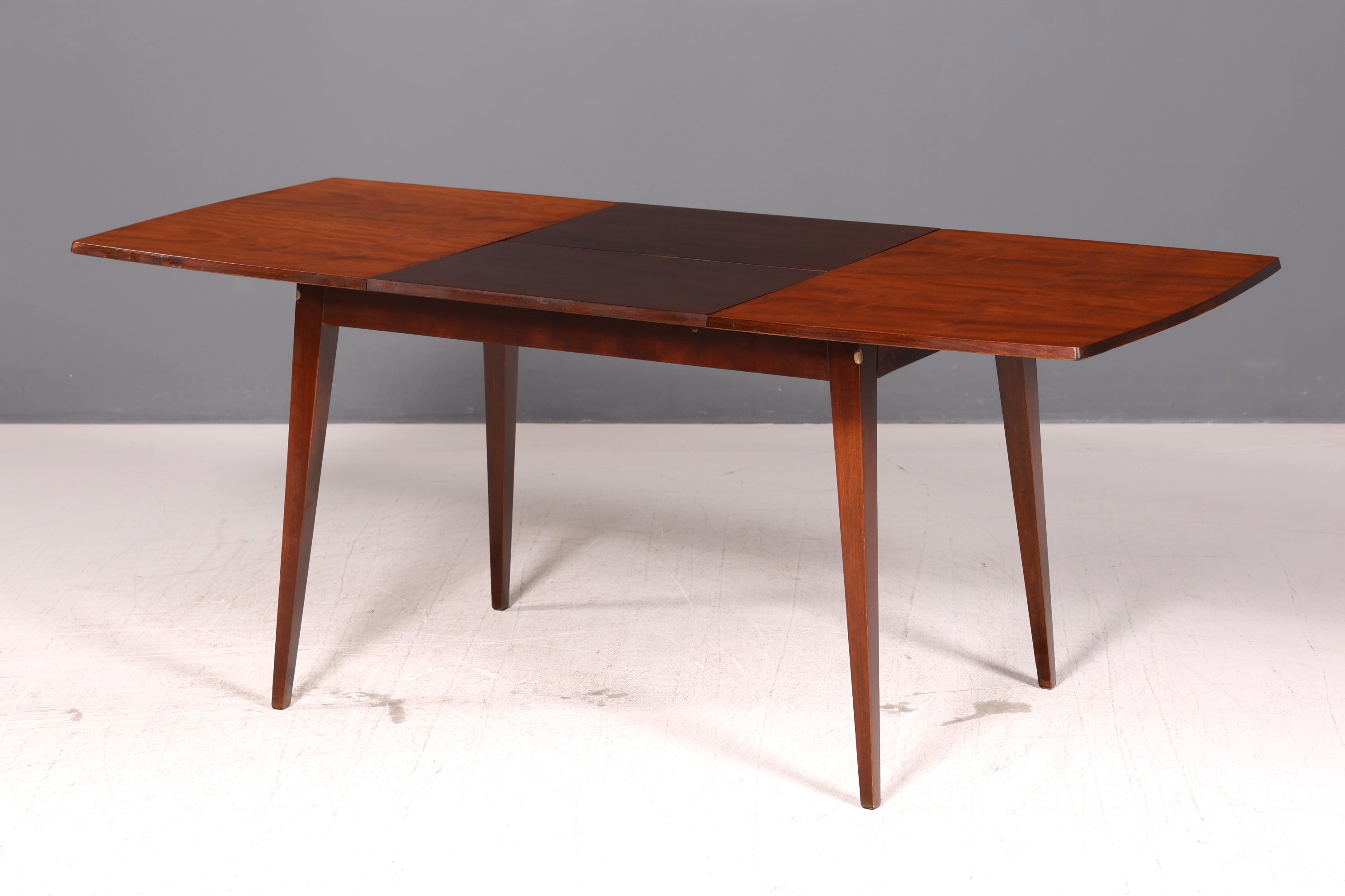 Schlichter Mid Century Esstisch ausziehbar Vintage Tisch Retro Küchentisch Esszimmertisch Holz 60s