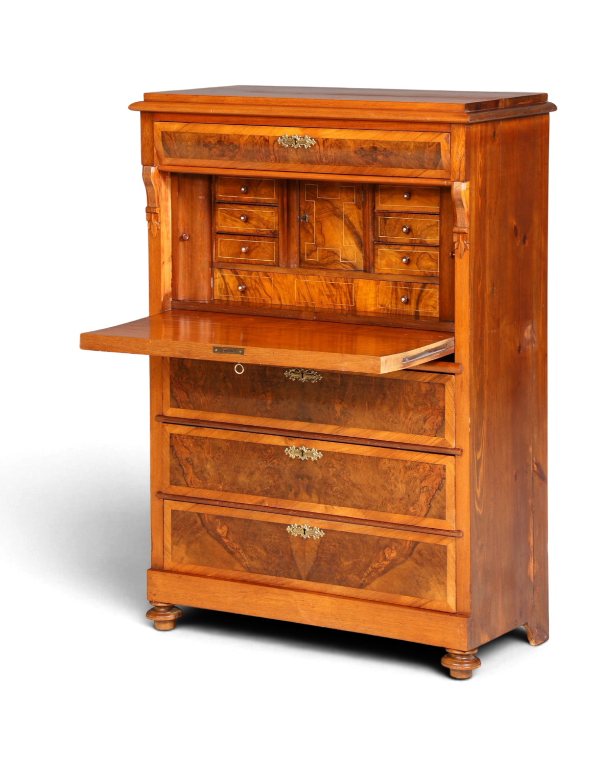 Stilvoller Gründerzeit Sekretär Vertiko Highboard Jugendstil Kommode Schrank um 1880