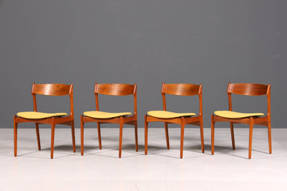 4x Original Erik Buch Stühle von Oddense Maskinsnedkeri A-S  Mid Century Danish Design Teak Holz Esszimmer Stühle Küchenstühle
