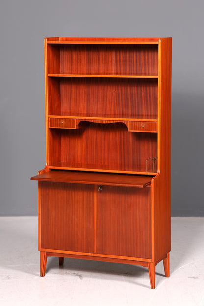 Wunderschöner Mid Century Schrank Sekretär Bücherregal Highboard Vintage Regal Kommode Holz