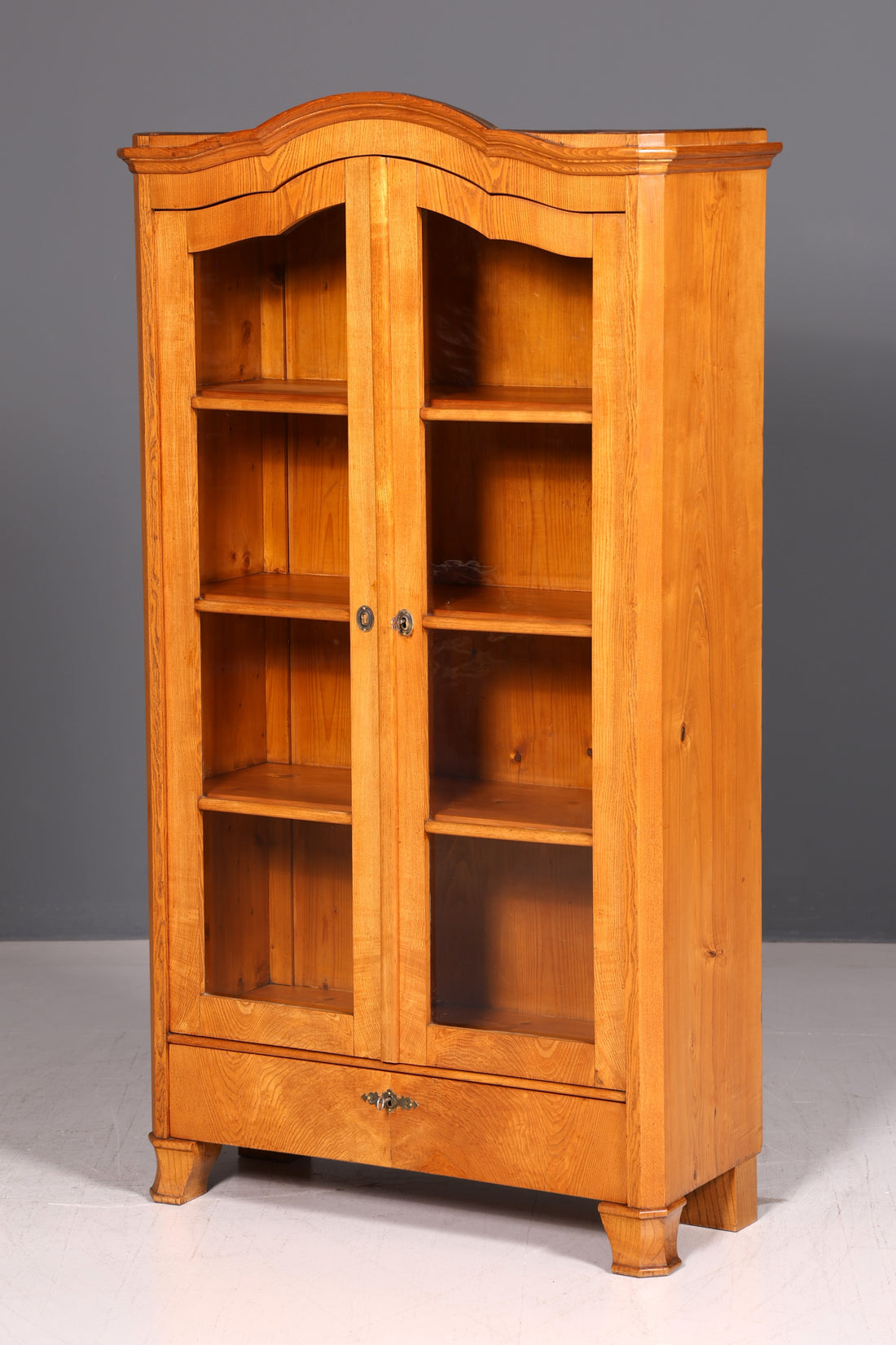 Beautiful Antique Display Cabinet Oak China Cabinet Biedermeier Softwood Glass Display Cabinet Bookshelf Country House Shelf