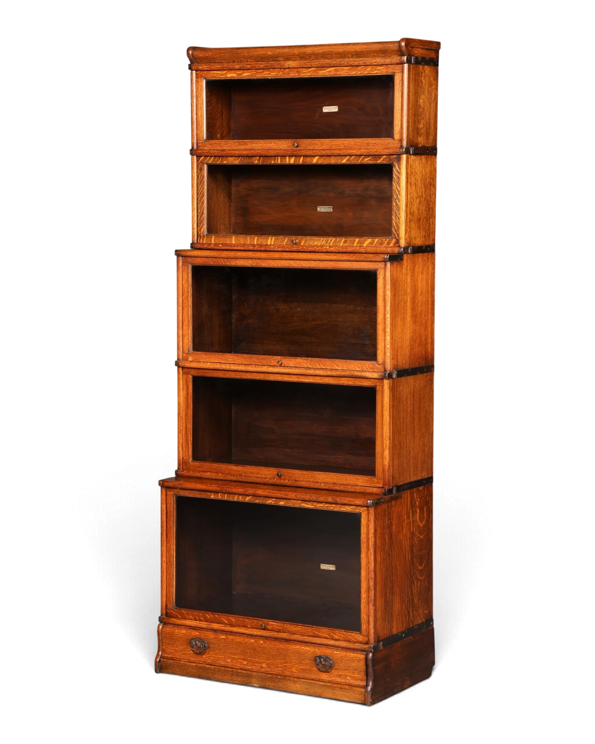 Hochwertiges Original Globe Wernicke Bücherregal 6 Module Vitrine Modulregal Englisch Bibliothek Echt Holz