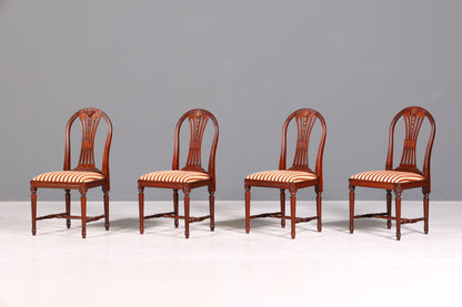 4x Edle Englische Stühle Englisch Dining Chairs Antik 60er Jahre Küchenstühle Stuhlset