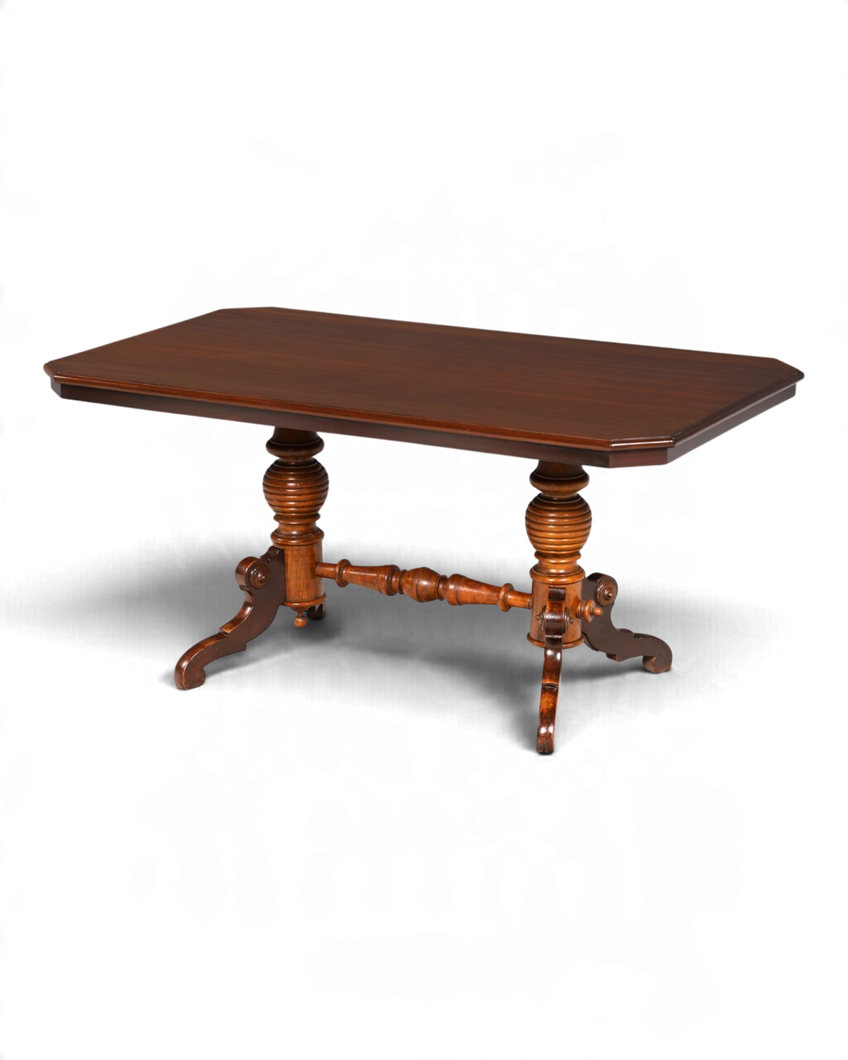 Beautiful Gründerzeit-style table, coffee table, turned legs, living room table, solid wood, salon table, sofa table, antique