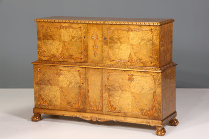 Traumhafter Chippendale Schrank Barock Stil Vertiko Highboard Englisch Antik 50s 60s Kommode