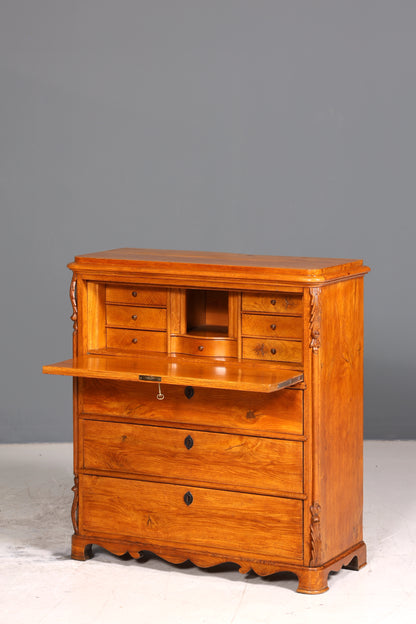 Stilvoller Biedermeier Sekretär um 1860 Vertiko Antik Kommode Louis Philippe Schreibkommode