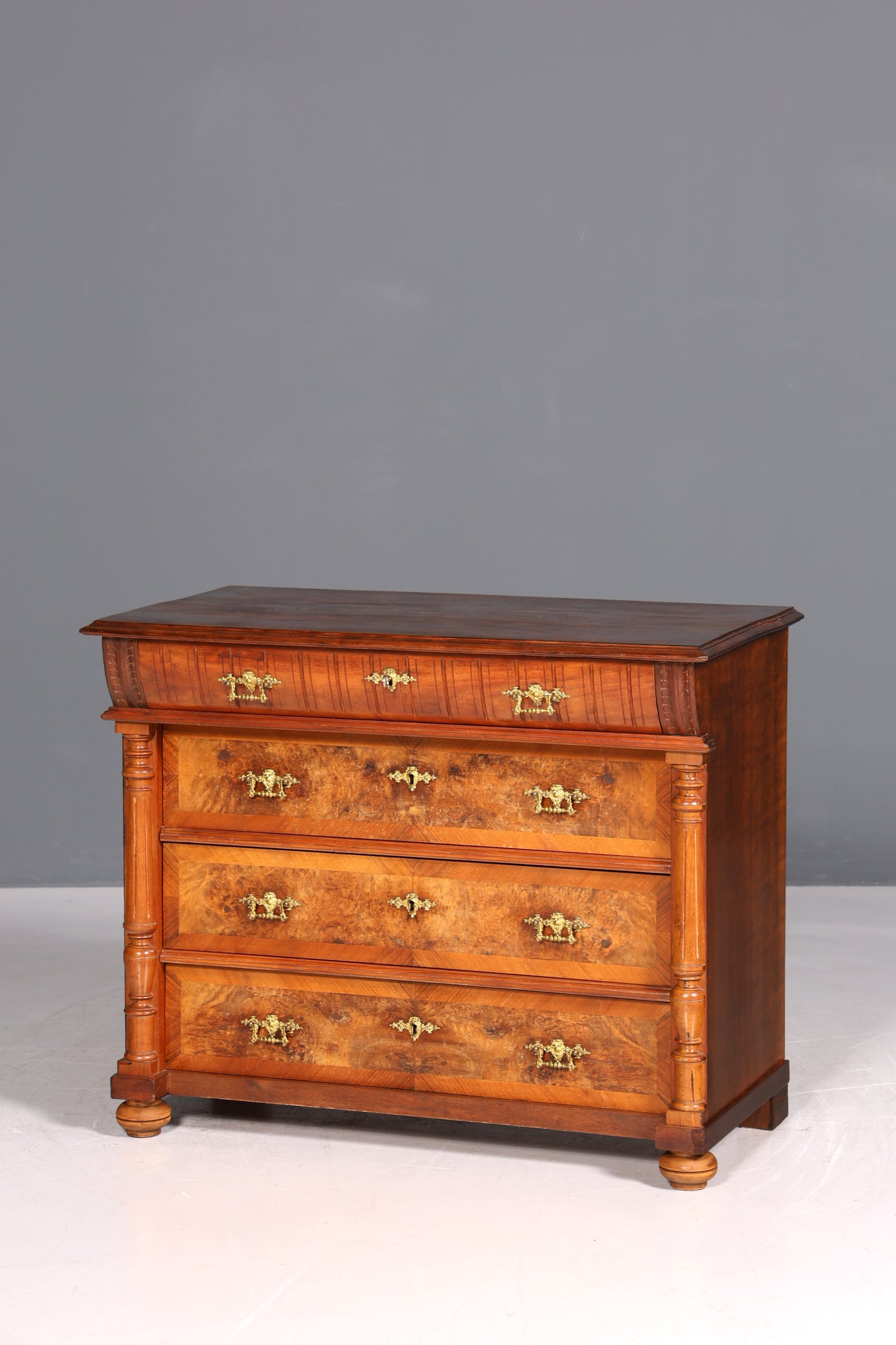 Wunderschöne Gründerzeit Kommode Louis Philippe Nussbaum Schubladen Kommode Sideboard um 1880