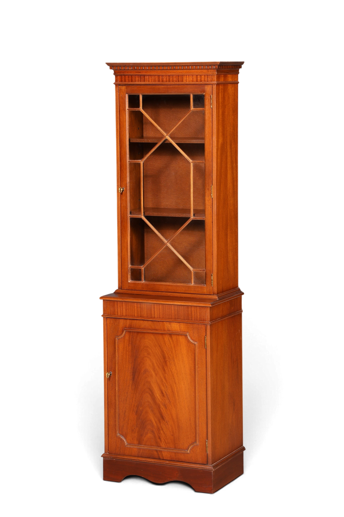 Hauptstadt Möblerei antike englische Vitrine aus Holz mit Glastür und höhenverstellbaren Einlegeböden