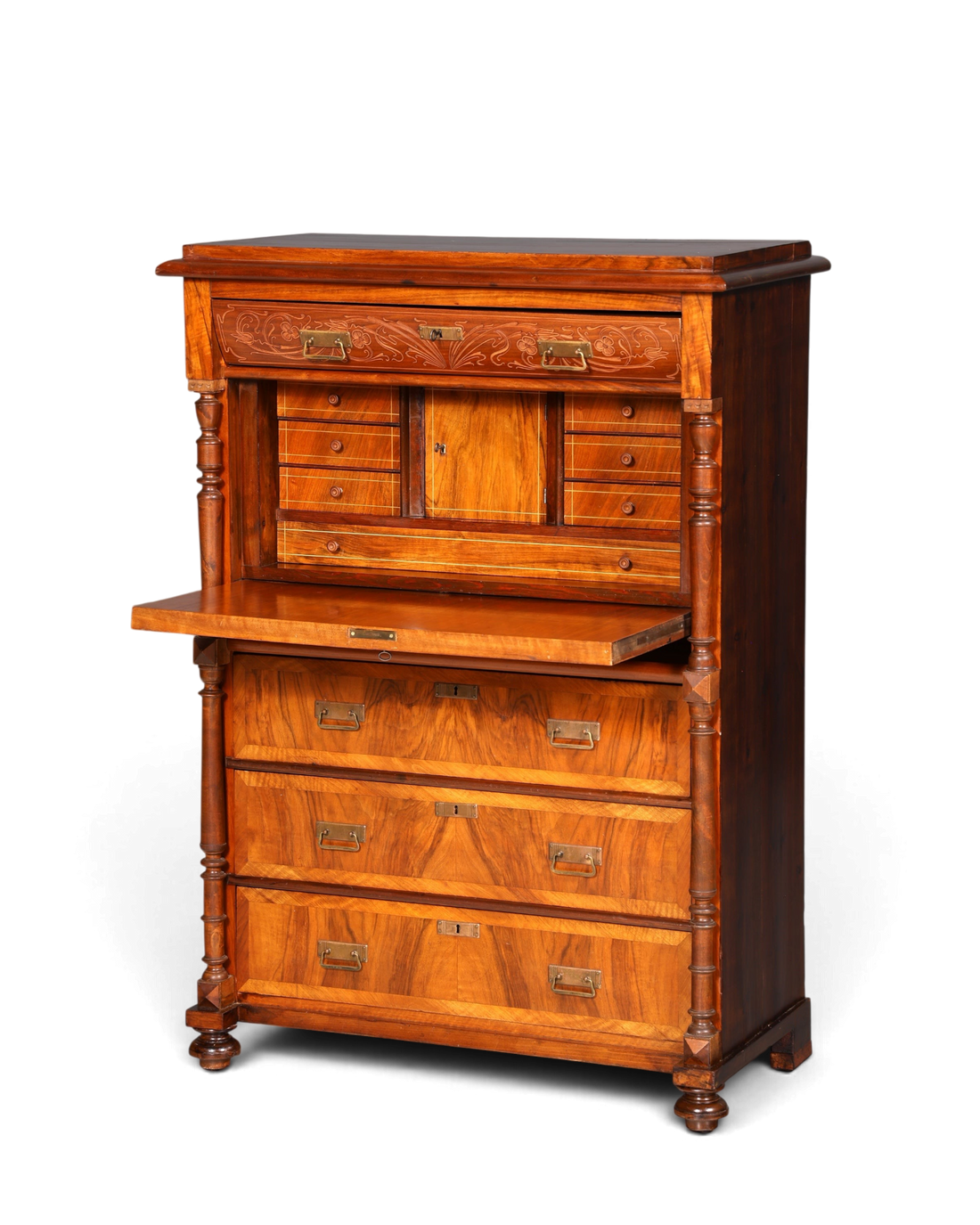 G782 Finish Wunderschöner Gründerzeit Sekretär Kommode Jugendstil Schubladenkommode Antik Vertiko (Kopie)