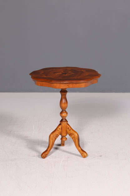 Wunderschöner Beistelltisch im Antik Stil Barock Ablagetisch Intarsien Beistelltisch Vintage Holz