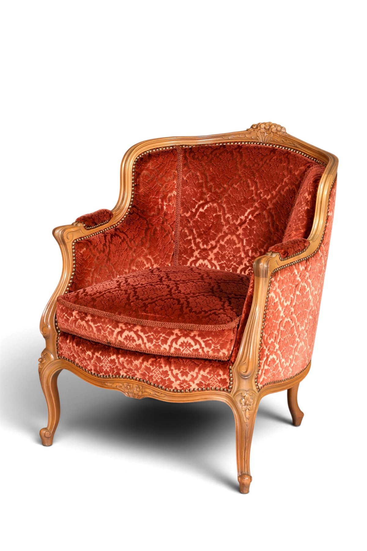 Chippendale Armlehnsessel Barock Stil Sessel Samt Stoff Armchair Sessel 1 – Hauptstadt Möblerei Berlin