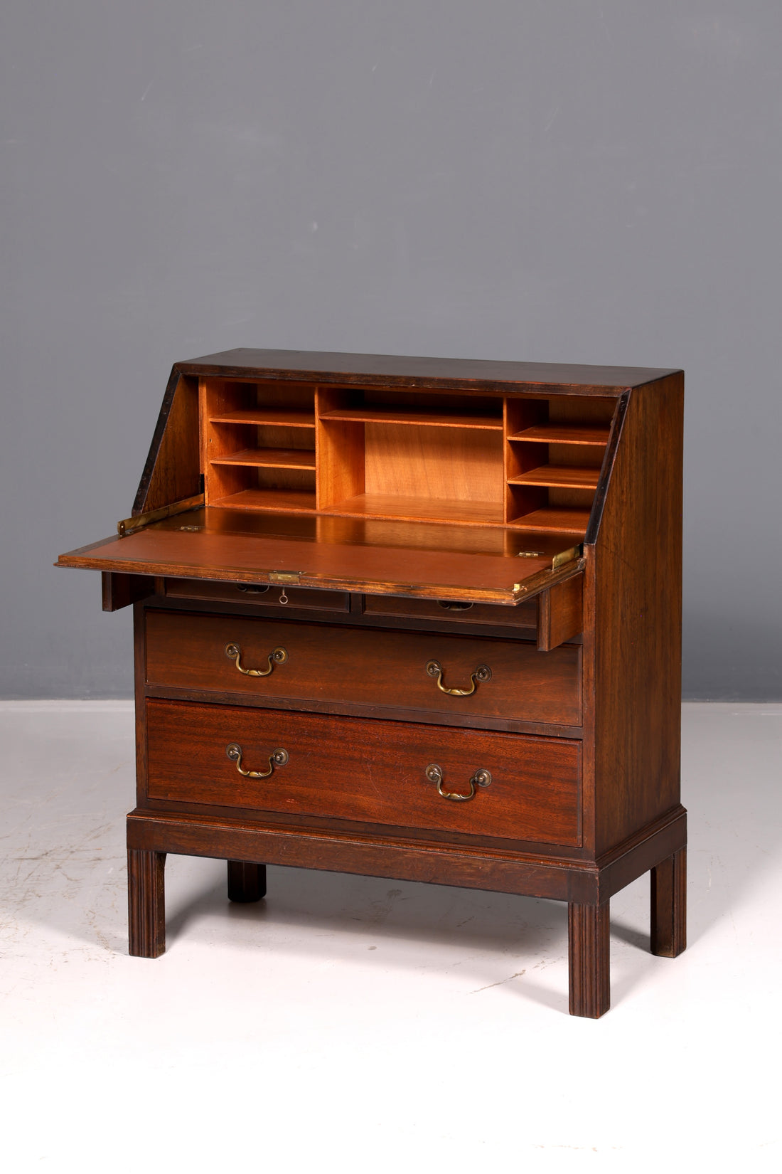 Beautiful English secretary desk Writing cabinet Solid wood Desk cabinet Office Antique Vintage