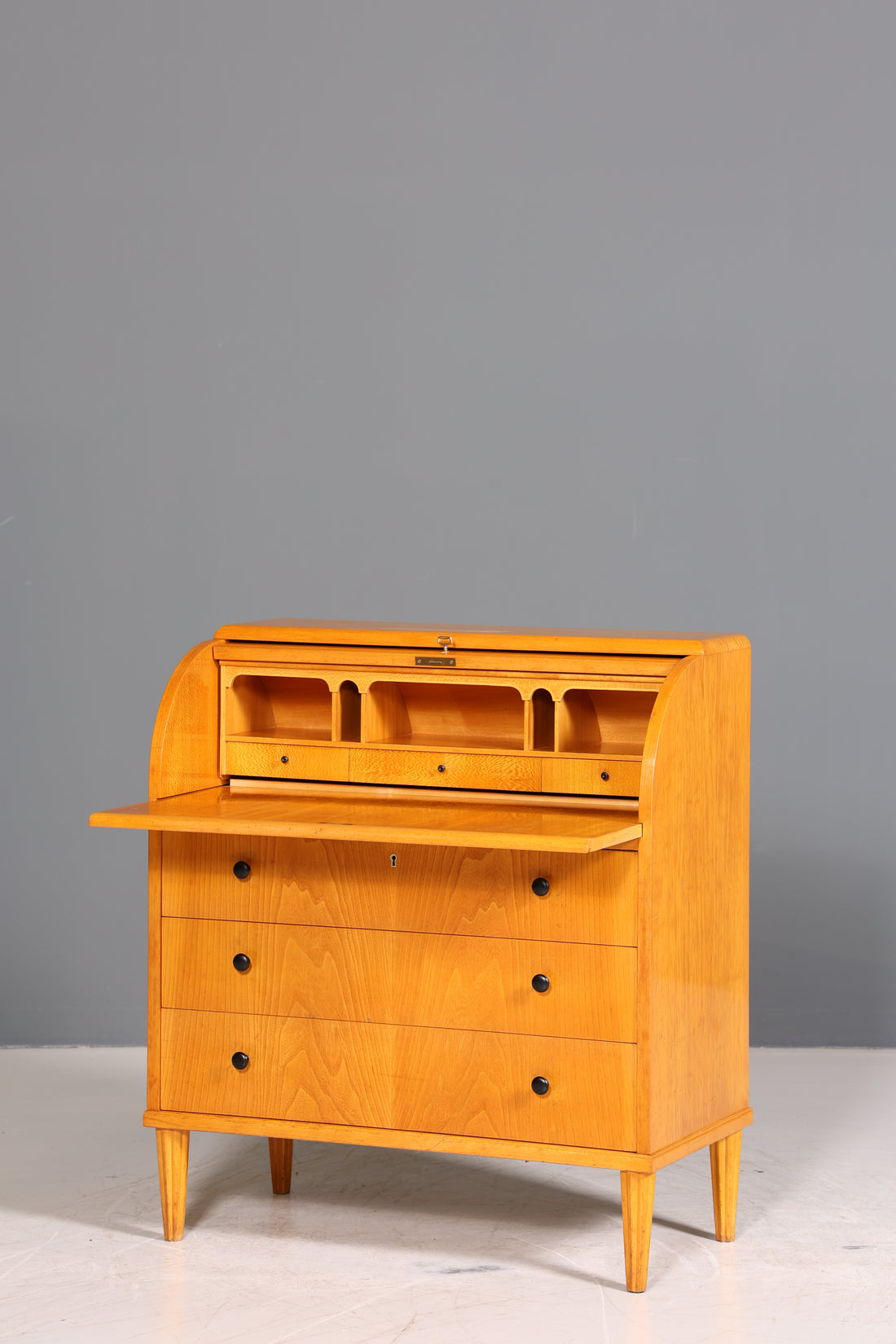 Traumhafter Mid Century Rollladen Sekretär echt Holz Büro Schrank Vintage Schreibkommode