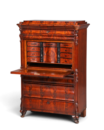 Wunderschöner Louis Philippe Sekretär Vertiko Highboard Schreibsekretär Biedermeier Massivholz um 1880