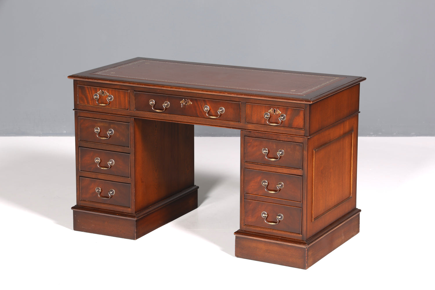 Wunderschöner Englischer Schreibtisch echt Lederauflage Bürotisch Antik Stil Office Desk